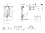 GEBERIT - Kombifix Set předstěnové instalace, klozetu Oudee Vortex a sedátka softclose, tlačítko Sigma30, bílá/bílá mat SANI15CA3190
