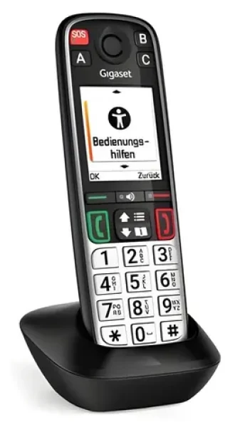 Gigaset EASY 500HX černá / DECT sluchátko / pro seniory / SOS tlačítko / bez základny (S30852-H3165-R101)