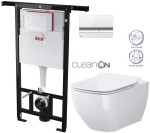 ALCADRAIN Jádromodul - předstěnový instalační systém s bílým/ chrom tlačítkem M1720-1 + WC CERSANIT CLEANON VIRGO + SEDÁTKO AM102/1120 M1720-1 ME1