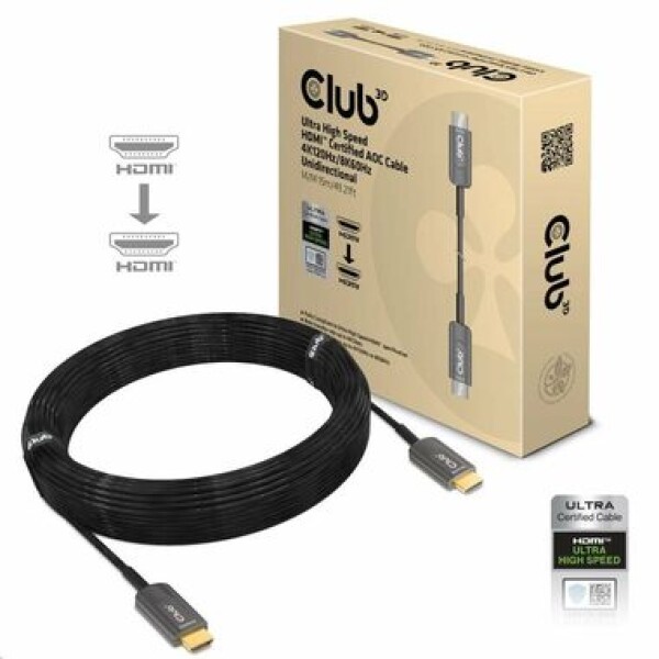 CLUB3D CAC-1377 kabel Ultra High Speed HDMI M/M černá 15m / 8K 60Hz / 4K 120Hz (CAC-1377)