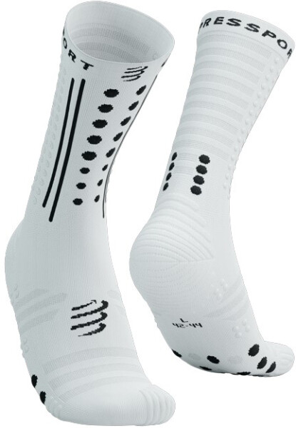 Běžecké kompresní ponožky Compressport Aero Socks 2.0 - White/Black Velikost: EU 42-44