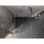 MEXEN/S - Lunar L sprchový kout čtvrtkruh křídlový 90 x 90, transparent, grafit metal 833L-090L-090P-95-00