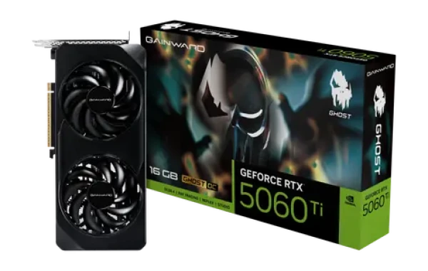 Gainward GeForce RTX 5060 Ti Ghost II OC 16GB / Grafická karta / 16GB GDDR7 / 128-bit / 1x HDMI + 3x DP / 600W (16) (NE7506TU19T1-GB2061B)