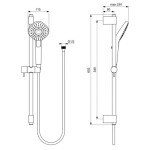 IDEAL STANDARD - Idealrain Evo Jet Set sprchové hlavice Diamond, 3 proudy, tyče a hadice, chrom B2234AA