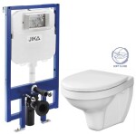JIKA předstěnový instalační 8 cm systém bez tlačítka + WC CERSANIT DELFI + SOFT SEDÁTKO H894652 X DE2