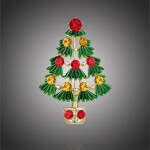 Vánoční brož se zirkony Christmas Tree 6 - vánoční stromeček, Zlatá