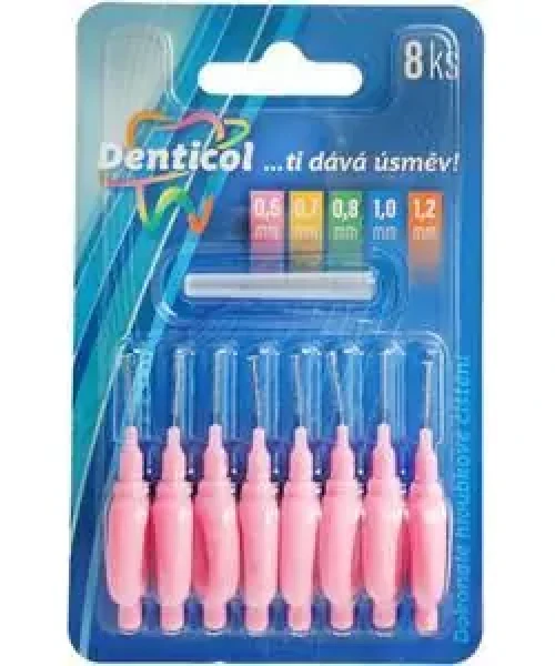 Denticol P01 0,6 mm / Mezizubní kartáček s plochou rukojetí / 8+8 ks (8595689805869)
