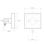 SAPHO - X-SQUARE skleněná police rohová, čtvrtkruhová 200x200, chrom/čiré sklo XQ009-11