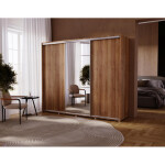 Šatní skříň Silver Barva korpusu: Antracit, Rozměry: 255 cm, Dveře: Zrcadlo