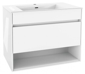 Kielle - Nefia Skříňka s umyvadlem 80 cm, lesklá bílá 50027S810