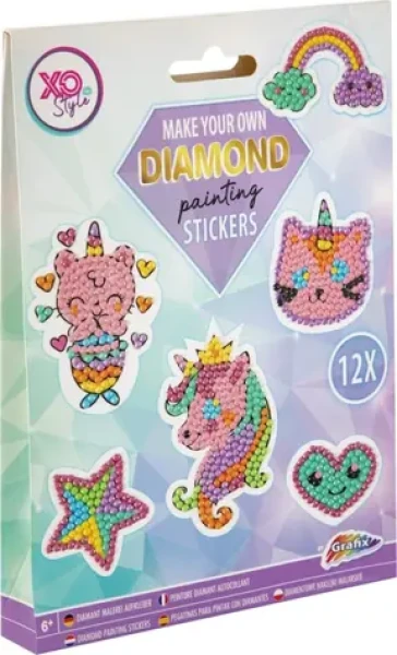 GRAFIX Diamantové malování samolepky Fantazie 12ks