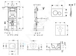 GEBERIT - Duofix Modul pro závěsné WC s tlačítkem Sigma20, bílá/lesklý chrom + Duravit ME by Starck - WC a sedátko, Rimless, SoftClose 111.355.00.5 NM4