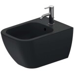 DURAVIT - Happy D.2 Závěsný bidet, 365x540 mm, otvor pro baterii, WonderGliss, anthracite mat 22581513001