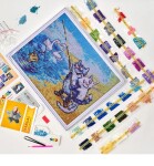 Antistresové omalovánky TSvetnoy TSvetnoy, LG278e, Diamond painting - diamantové malování, 40 x 50 cm, Kočky - Na rybách