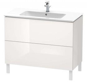 DURAVIT - L-Cube Umyvadlová skříňka 86x102x48 cm, 2 zásuvky, lesklá bílá LC662702222