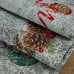 DumDekorace Tapiserie vánoční ubrus stříbrný se vzorem Šířka: 100 cm | Délka: 100 cm