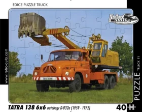 RETRO-AUTA Puzzle TRUCK č.11 Tatra 138 6x6 autobagr (1959-1972)