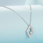 Stříbrný dvojitý náhrdelník Cristy 1 ct MOISSANITE + CERTIFIKÁT, Stříbrná 40 cm + 5 cm (prodloužení) certifikát GRA, hadřík na čištění stříbra, dárková krabička