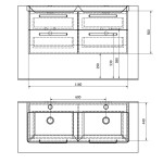 SAPHO - Koupelnový set THEIA 120, dvojumyvadlo, bílá KSET-011