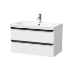 Koupelnová skříňka s umyvadlem Naturel Pavia 85x53x49 cm bílá mat černá úchytka PAVIA385ZCE PAVIA385ZCE