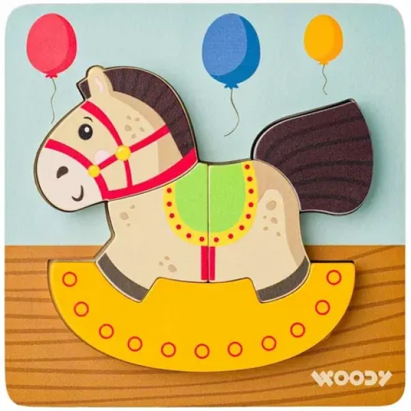 Woody Puzzle Baby - koník houpací