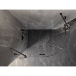MEXEN/S - Lunar sprchový kout čtvrtkruh křídlový levá 90 x 80, transparent, grafit metal 833-090L-080P-95-00