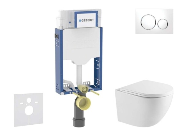 GEBERIT - Kombifix Set předstěnové instalace, klozetu Oudee a sedátka softclose, tlačítko Sigma20, bílá/chrom SANI15CA3141