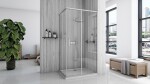 REA/S - Sprchový kout City 80x100 Nickel Brush Se sprchovou vaničkou Savoy black KPL-E0060