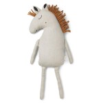 Ferm Living Dětský dekorativní polštářek Sleepy Horse, krémová barva, textil