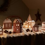 KÄHLER Porcelánový svícen Gingerbread Lighthouse Large, hnědá barva, keramika