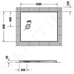 DURAVIT - Tempano Sprchová vanička 1000x800 mm, bílá 720194000000000