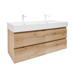 Koupelnová skříňka s umyvadlem SAT B-Way 119x50x45 cm dub mat BWAY2120OAKU2BB BWAY2120OAKU2BB