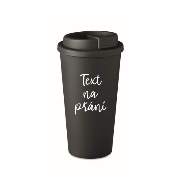 TEXT NA PŘÁNÍ - černý termohrnek 475 ml