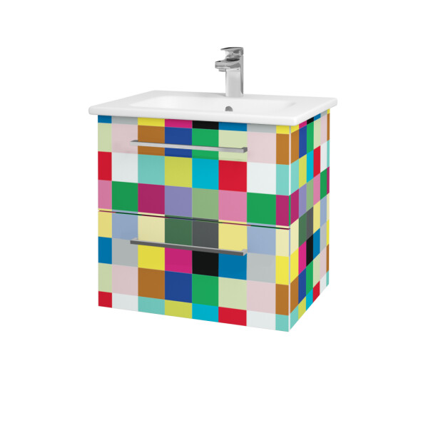 Dřevojas - Umyvadlová skříňka GIO SZZ2 60 - Individuální odstín dle RAL/NCS / Úchytka T04 / Individuální odstín dle RAL/NCS 82959E