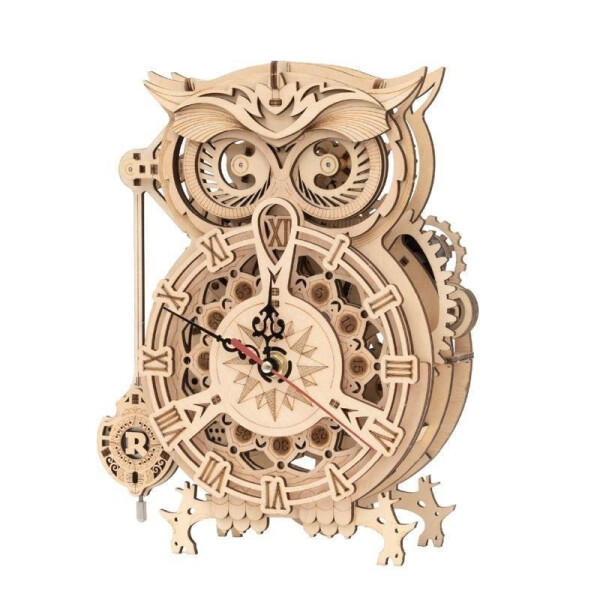 Puzzle 3D Stolní hodiny s časovačem Sova