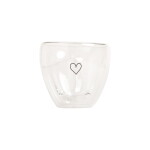 Eulenschnitt Skleněný hrnek Heart Double Glass, čirá barva, sklo