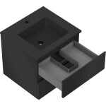 MEXEN/S - Rivel koupelnová skříňka 50 cm s umyvadlem Otis, 2 zásuvky, reliéf , černá mat 91A20-05047-2-BFF71-W18M71