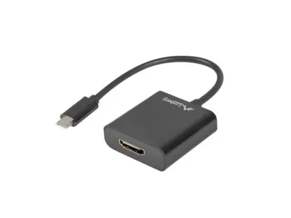 Lanberg USB-C 3.1 - HDMI černá / Adaptér / M-F / 15cm (AD-UC-HD-01)
