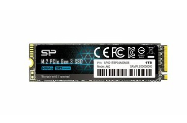 Silicon Power M.2 2280 A60 1TB / Interní SSD / PCIe Gen 3x4 / čtení:2200MBs / zápis:1600MBs (SP001TBP34A60M28)