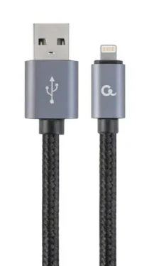 Gembird USB 2.0 (M) - Apple Ligthning 8-pin (M) 1.8m černá / kabel obalený textilem (CCB-mUSB2B-AMLM-6)
