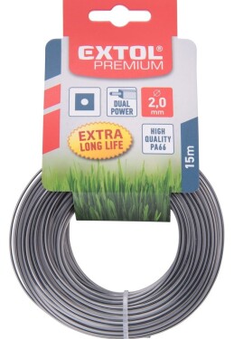 Extol Premium (8870913) žací struna do sekačky s jádrem, čtvercový profil, pr. 2mmx15m, PA66