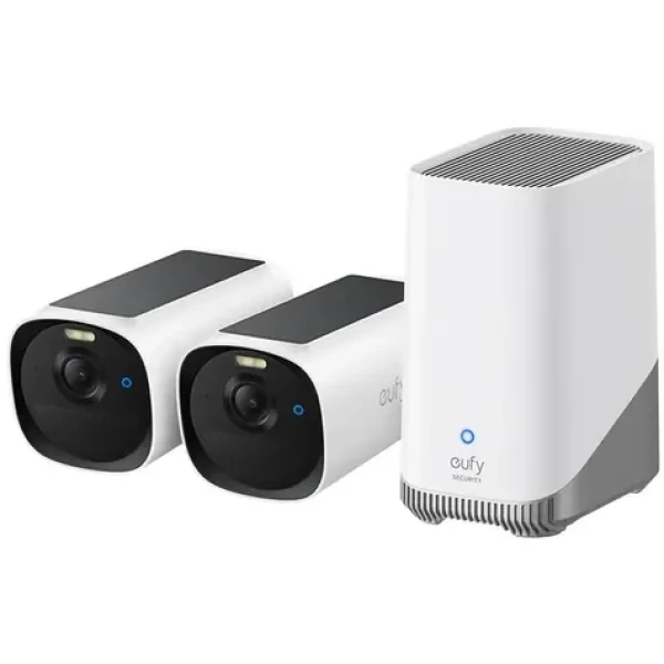 Anker eufy E40 2K bílá / Venkovní kamera se solárním nabíjením / sada 2ks + jednotka HomeBase 2 (E8144321)