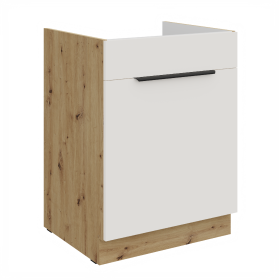 Spodní skříňka pod dřez Aria 60 ZL 1S BB - Premium Box Barva korpusu: Dub artisan, Barva dvířek: WH - Crystal white AFM