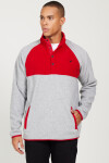 AC&Co Altınyıldız Classics Men's G.melange-red Standard Fit Normal Cut Stand-Up Bato Collar Patterned Fleece Sweatshirt