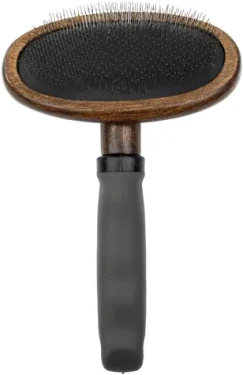 Barry King Exkluzivní pudlovka / Kartáč pro zvířata / dřevo buk, ocel, TPR / 12,6 x 18,7 cm (BK-14628)