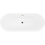 MEXEN/S - Lotos volně stojící vana 180 x 75, bílá/černá, sifon a přepad zlatá 52051807775-50