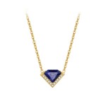 Ocelový náhrdelník Josiane - lapis lazuli, Modrá 39 cm + 7 cm (prodloužení)