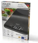Adler AD 3183b černá / Kuchyňská váha / Přesnost 1 g / Maximálně 5 kg / kg g lb oz / 2 x CR2032 (AD 3183b)