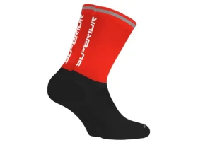 Superior dlouhé cyklistické ponožky červená vel.