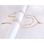 Ocelový náhrdelník Anna Gold - chirurgická ocel, půlměsíc, hvězda, Zlatá 40 cm + 5 cm (prodloužení)